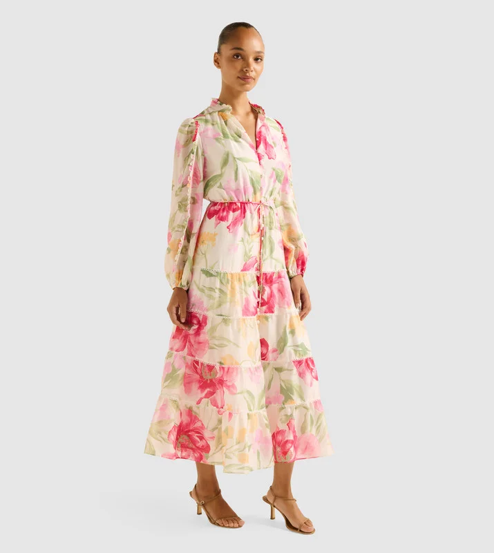 forever new  JESSIE Button Down Midi Dress for Women | Best Price UAE